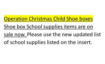 Operation Christmas Shoe Boxes